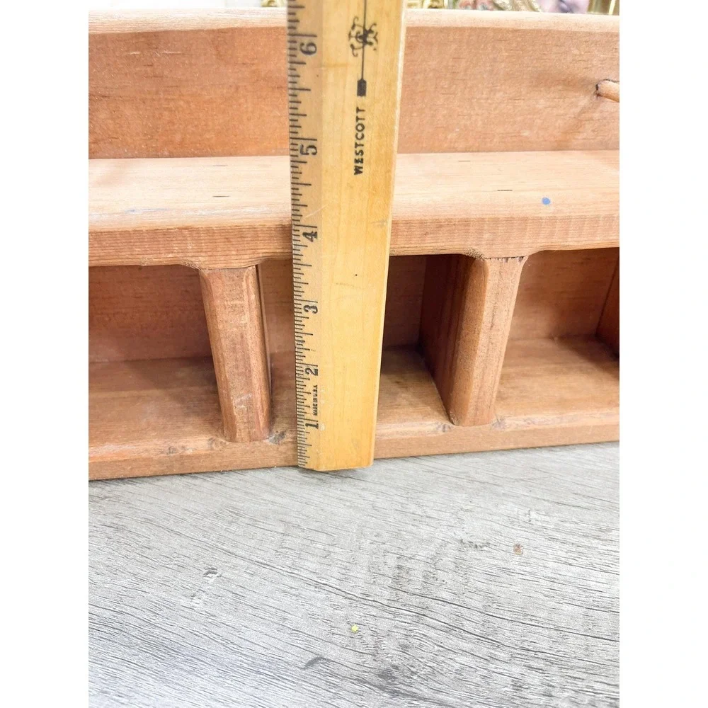 Vintage Midcentury Modern Wood Shelf: Curio Trinket Display